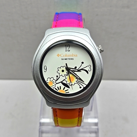 Womens Columbia Sportswear Watch 40mm Rainbow Strap 50M CL-7403 New Battery - Picture 1 of 11